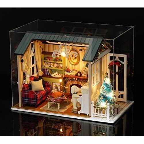 Noël Miniature DIY Dollhouse Dollhouse Kit 3D Maison en Bois