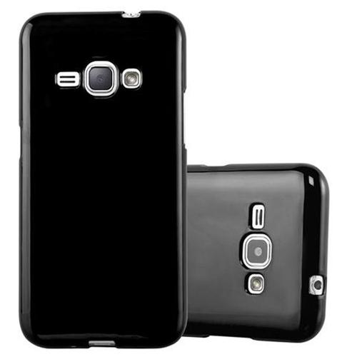 Cadorabo Housse Compatible Avec Samsung Galaxy J1 2015 En Jelly Noir - Étui De Protection En Silicone Tpu Flexible