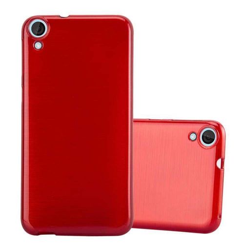 Cadorabo Housse Compatible Avec Htc Desire 820 En Rouge - Étui De Protection En Silicone Tpu Flexible Au Design Brossé