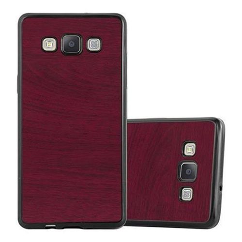Cadorabo Housse Compatible Avec Samsung Galaxy A5 2015 En Wooden Rouge - Étui De Protection En Silicone Tpu Flexible