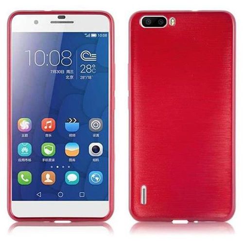 Cadorabo Housse Compatible Avec Honor 6 Plus En Rouge - Étui De Protection En Silicone Tpu Flexible Au Design Brossé