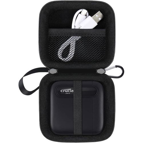 Étui Disque Dur Externe Housse De Protection Pour Crucial X6 / X9 Pro / X10 Pro Portable Ssd 500Gb 1Tb 2Tb 4Tb Usb 3.2 Eva Housse Pochette Case Antichoc Étanche,Noir+Noir