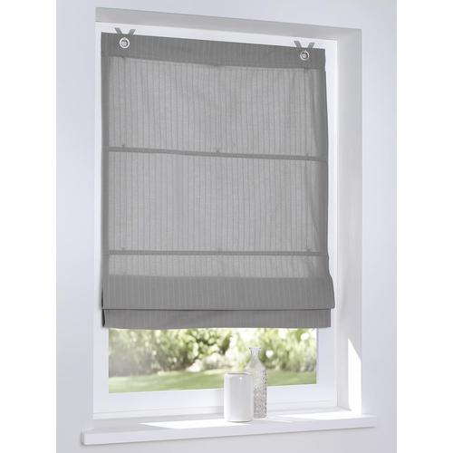 Store Bateau Verlock Gris Rayure Oeilets Sans Perçage Occultant Tamisant 60 X 140 Cm (L X H)