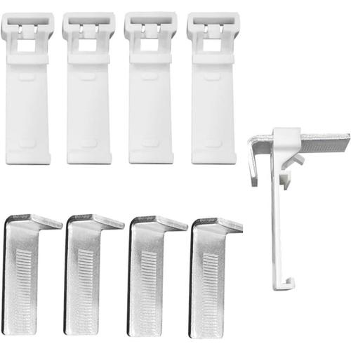 Lot De 8 Supports De Serrage Pour Stores Enrouleurs, Supports De Serrage Pour Stores Enrouleurs, Aucun Perçage Nécessaire, Support De Serrage Pour Pvc, Vantaux De Porte En Bois ¿ Blanc