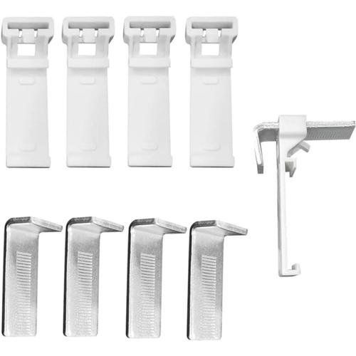 Lot De 8 Supports De Serrage Pour Stores Enrouleurs, Supports De Serrage Pour Stores Enrouleurs, Aucun Perçage Nécessaire, Support De Serrage Pour Pvc, Vantaux De Porte En Bois ¿ Blanc