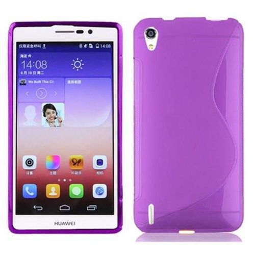 Cadorabo Housse Compatible Avec Huawei Ascend P7 En Violet Lilas - Étui De Protection En Silicone Tpu Flexible