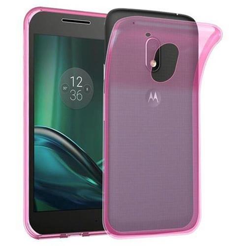 Cadorabo Housse Compatible Avec Motorola Moto G4 Play En Rose Transparent - Étui De Protection En Silicone Tpu Flexible