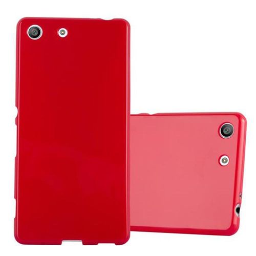 Cadorabo Housse Compatible Avec Sony Xperia M5 En Jelly Rouge - Étui De Protection En Silicone Tpu Flexible