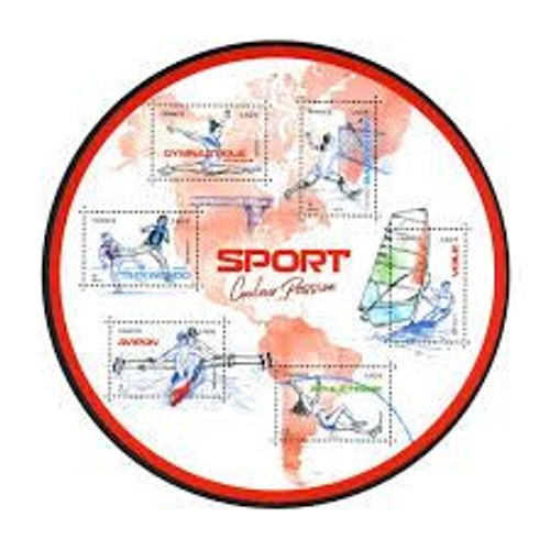 Sport Couleur Passion (2) Feuillet 5418 (Rond) Année 2020 N° 5418 5419 5420 5421 5422 5423 Yvert Et Tellier Luxe