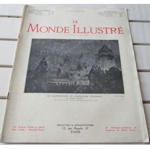 Le Monde Illustré N°3833 Du 6/6/1931-Centenaire De L'abbé Grégoire-Loudun Et Le Tricentenaire De Théophraste Renaudot-Jeunesse Nouvelle Du Musée Du Luxembourg-Exposition Coloniale De Vincennes-Etc...