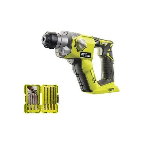 Pack RYOBI - Marteau perforateur R18SDS-0 - 18V One+ sans batterie ni chargeur - Coffret empilage 8 forets SDSPLUS RAK08SDS2