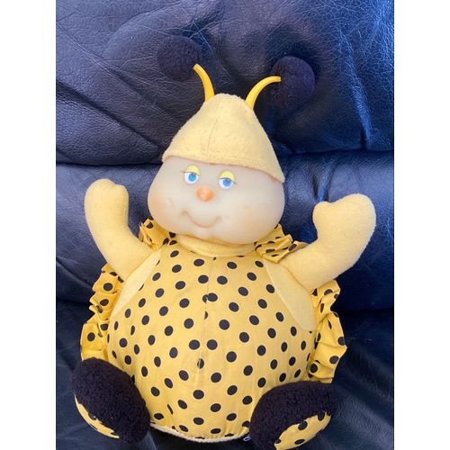 Doudou Peluche Luciole Coccinelle Jaune Pois Noirs Vintage 28cm Ajena Vintage