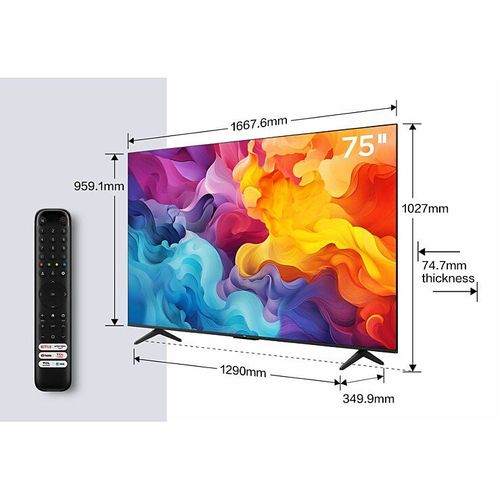 TCL P61 75P61B TV 190,5 cm (75"") 4K Ultra HD Smart TV Wifi Titane