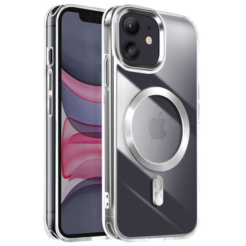 Coque Magsafe Pour Iphone 11 Dos Cristal Color Argent