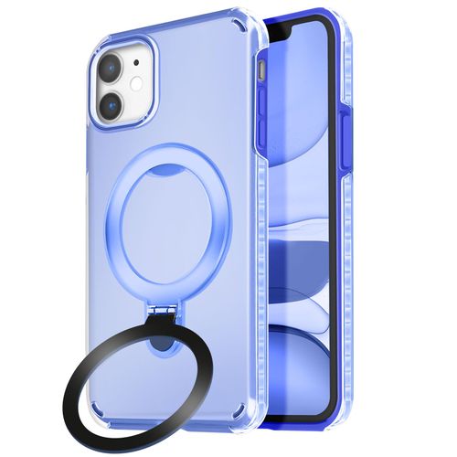 Coque Magsafe Pour Iphone 11 Antichoc Avec Support Pliable Bleu
