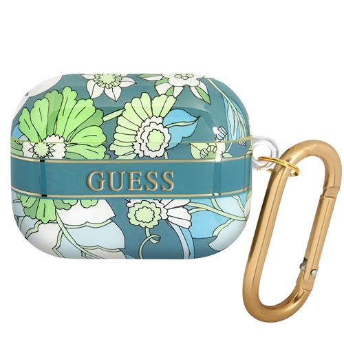 Coque pour AirPods Pro avec Mousqueton Design Floral Délicat Guess Multicolore