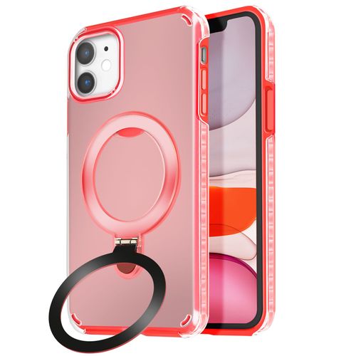 Coque Magsafe Pour Iphone 11 Antichoc Avec Support Pliable Rouge