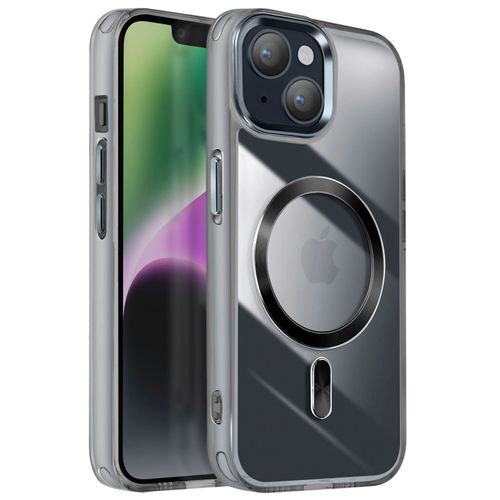 Coque Magsafe Pour Iphone 14 Et 13 Dos Cristal Color Noir