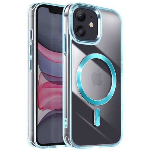 Coque Magsafe Pour Iphone 11 Dos Cristal Color Bleu