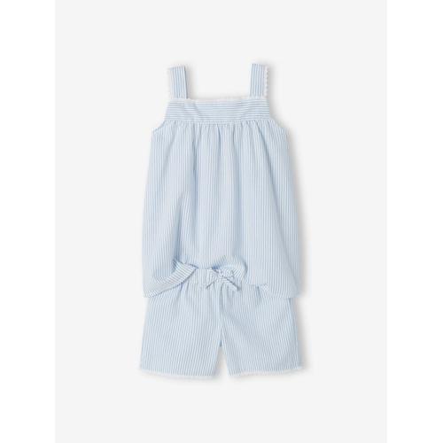 Pyjashort Rayé Fille Rayé Bleu