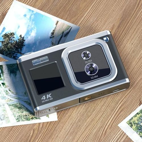 Appareil Photo Numérique 4K HD Double Objectif 50MP Écran Selfie Stabilisation Blanc YONIS