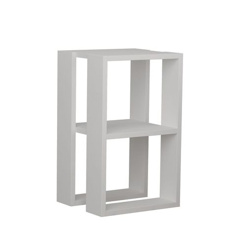 Table De Nuit Ajourée En Bois - Blanc