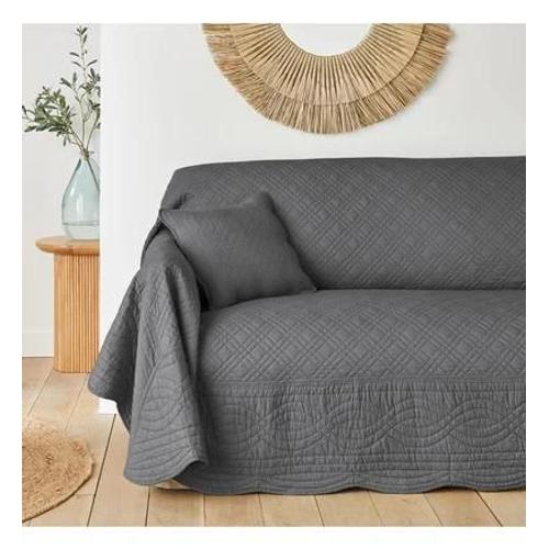 La Redoute Intérieurs - Boutis Matelassé Coton, Zig Zag Scenario - Gris