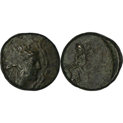 Grece Antique - Ionie, Smyrne - Apollon Dans Une Couronne De Laurier - Homère Assis - 7.59 G. - 75-50 Bc - 24-170