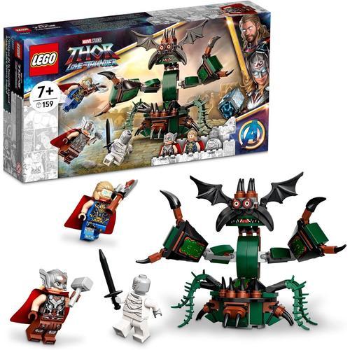 Kit De Construction Marvel Attack On New Asgard 76207 ; Jouet De Construction Thor Avec 2 Figurines Pour Enfants De 7 Ans Et Plus (159 Pièces)