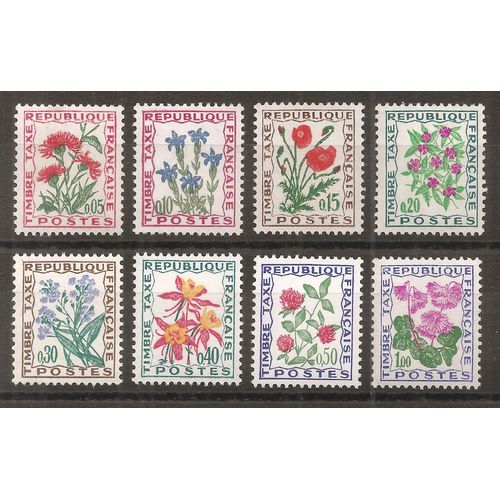 Taxes 95 À 102 (1964) Timbres Taxes Série Des Fleurs Des Champs N** (Cote 1,9e) (9033)