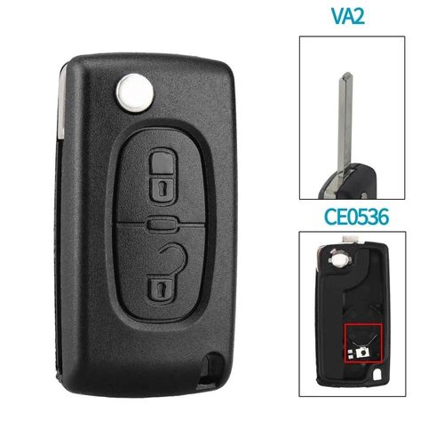 Coque De Clé De Voiture À 3 Boutons Pour 207,208,307,308,408,Partner,Pliable,Lame Hu83 Ce0536- 2bt Va2 Ce0536-For Citroen