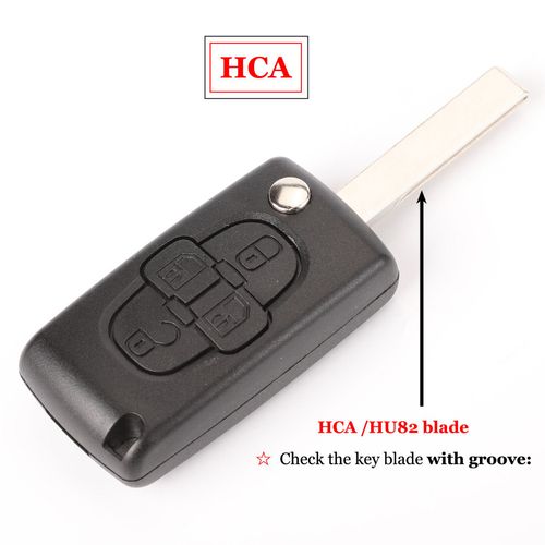 Coque De Clé De Voiture À Clapet,2/3 Boutons,Pour 207 307 308 407 607 Partner,Citroën C2 C3 C4 - 4 Button Hca Ce0523-For Citroen
