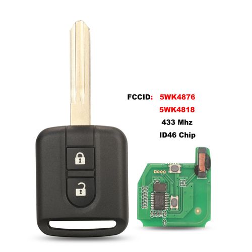 Jingyuqin 5wk4876/818 Clé De Voiture Pour Renault Maxity Nissan Qashqai Elgrand X-Trail Navara Micra K12 Note - 1ps-Full Key