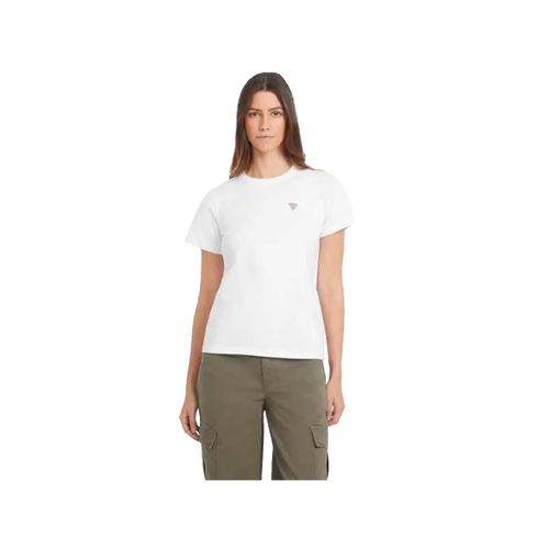 T Shirt Guess Mini Triangle Femme Blanc