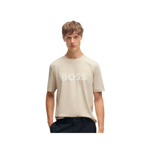 T Shirt Boss Texture Homme Beige