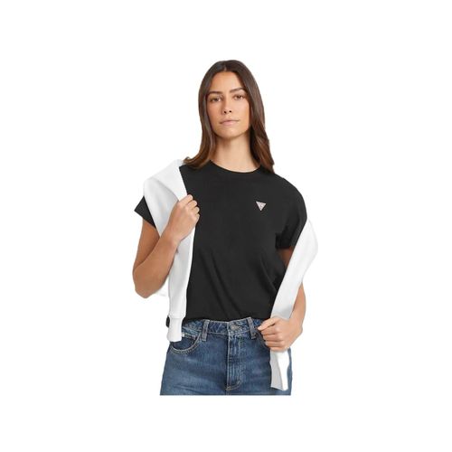T Shirt Guess Mini Triangle Femme Noir