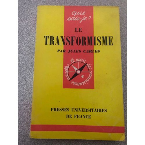 Que Sais-Je? Le Transformisme N°502
