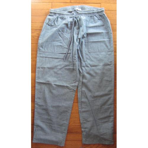 Pantalon Léger Coton Jeau Bleu Damart Taille 44