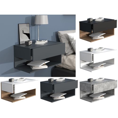 Vcm Tiroir Mural En Bois Table De Chevet Murale Tiroir Console Table De Chevet Usal Xl 60 Cm