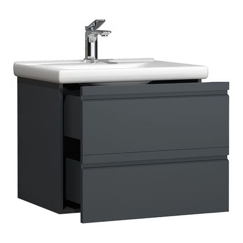 Vcm Ensemble De Meubles De Salle De Bains 2-Pièces Lavabo 60 Cm Lavabo Sans Poignée Tiroir Silora L