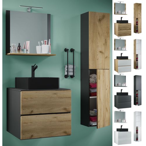 Vcm 4-Pièces Lavabo Meubles De Salle De Bains Ensemble Lavabo Lendas-Bl Largeur 60 Cm L Tiroir