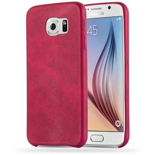 Cadorabo Housse Compatible Avec Samsung Galaxy S6 En Vintage Rouge - Hard Case Étui De Protection En Similicuir