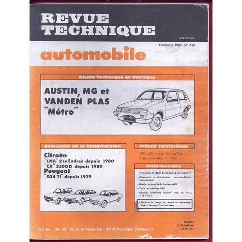 Revue Technique Automobile  N° 428 : Austin Mg Et Vanden Plas "Métro