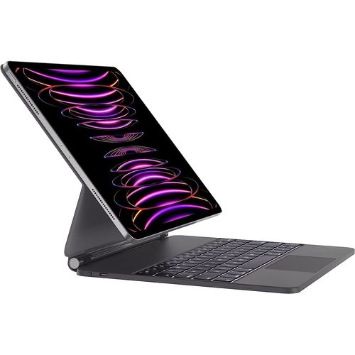Clavier iPad Air 13"" 2024(M2),Clavier iPad Pro 12,9"" (6e, 5e, 4e, 3e génération - 2022, 2021, 2020, 2018) avec pavé Tactile Trackpad Magic Clavier AZERTY pour iPad Pro 12.9, Noir