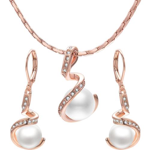 Perles De Culture Set Boucles D'oreilles Pendantes Femme Zirconium Dormeuses Boucle Oreille Femme Chic Bijoux Cadeau[Q1230]