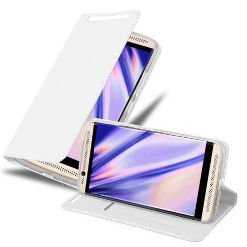 Cadorabo Housse Compatible Avec Zte Axon 7 En Classy Argent - Étui De Protection Avec Fermeture Magnétique, Fonction De Support Et Compartiment Pour Carte