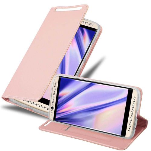 Cadorabo Housse Compatible Avec Zte Axon 7 En Classy Or Rosé - Étui De Protection Avec Fermeture Magnétique, Fonction De Support Et Compartiment Pour Carte
