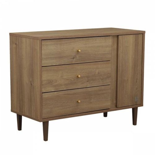 Commode 3 Tiroirs 1 Porte Mokka