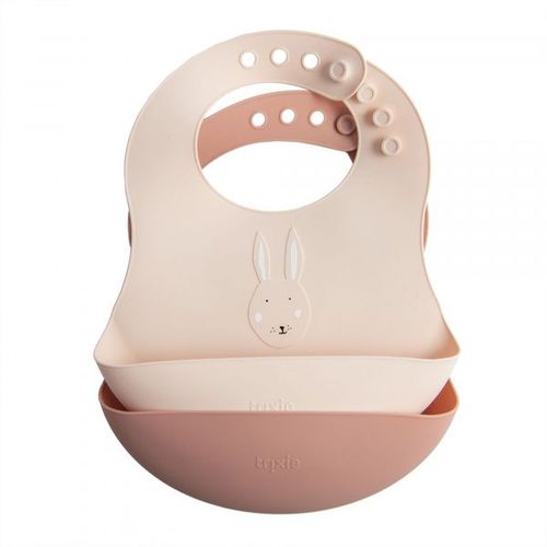Lot De 2 Bavoirs Avec Récupérateur En Silicone Mrs. Rabbit