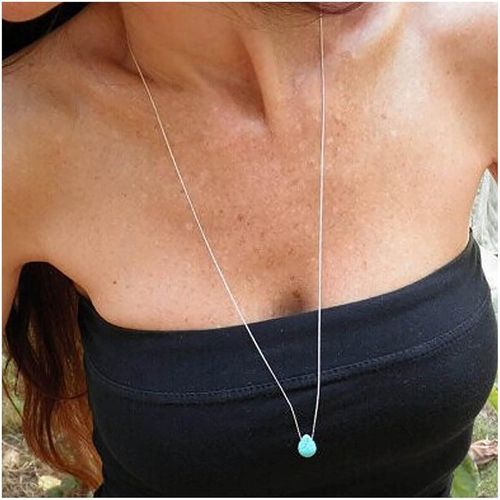 Boho Turquo Pendentif Collier Doré Teardrop Turquo Choker Collier Vintage Waterdrop Turquo Collier Choker Minimaliste Longue Chaîne Collier Bijoux Pour Femmes Et Filles[Q4793]